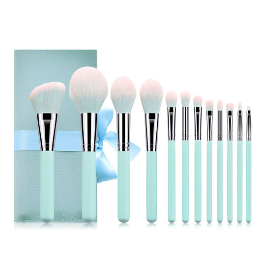 12 Multi-Purpose Light Blue Makeup Brushes - delicacycosmetics